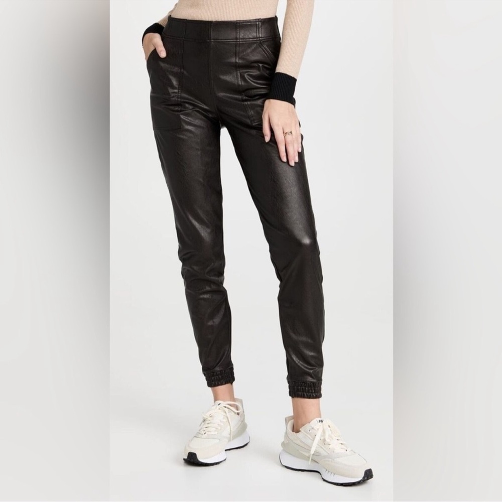 Spanx Faux Leather Joggers Black